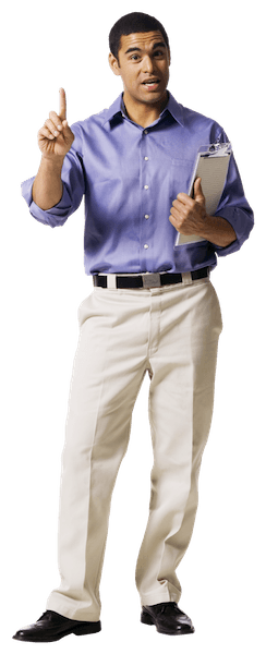 Worker wearing respirator